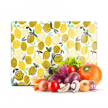 Decovetro Cam Kesme Tahtası ve Sunumluk Limon Desenli 20x30 Cm