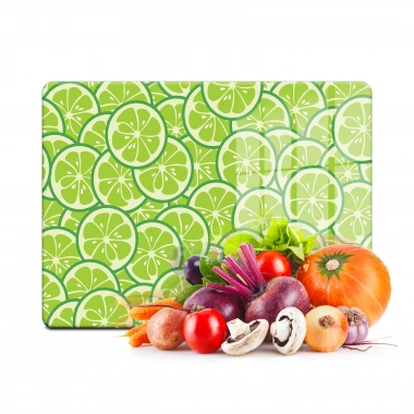 Decovetro Cam Kesme Tahtası ve Sunumluk Misket Limon Desenli 20x30 Cm