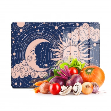 Decovetro Cam Kesme Tahtası ve Sunumluk My Kitchen Horoscope Desenli 20x30 Cm