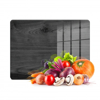 Decovetro Cam Kesme Tahtası ve Sunumluk Siyah Ahşap Desenli 20x30 Cm