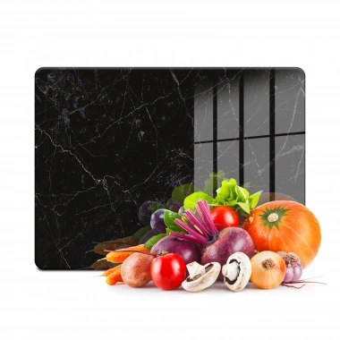 Decovetro Cam Kesme Tahtası ve Sunumluk Siyah Granit Desenli 20x30 Cm