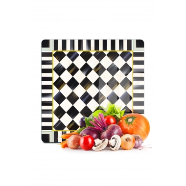 Decovetro Cam Kesme Tahtası ve Sunumluk Kare MacKenzie Desenli 30x30 cm