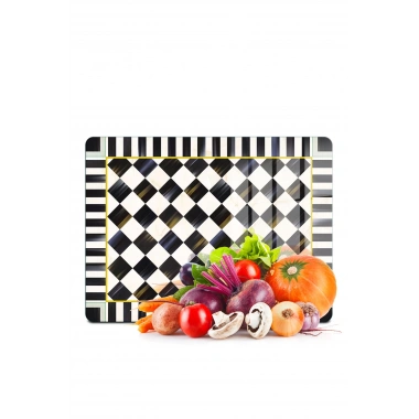 Decovetro Cam Kesme Tahtası ve Sunumluk MacKenzie Desenli 20x30 cm