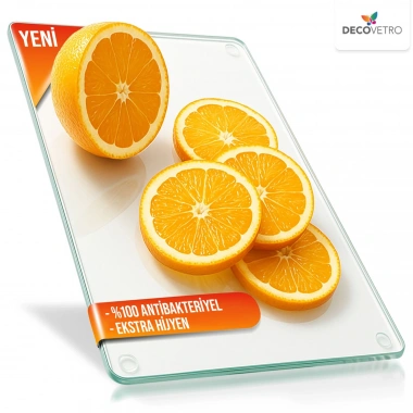 Decovetro Cam Kesme Tahtası ve Sunumluk ve Sunum Tablası Natural Saydam 20x30 Cm