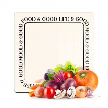 Decovetro Cam Kesme Tahtası ve Sunumluk Kare Vintage Good Life 30x30 cm
