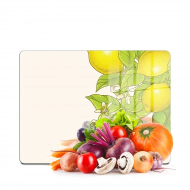 Decovetro Cam Kesme Tahtası ve Sunumluk Vintage Lemon 20x30 cm