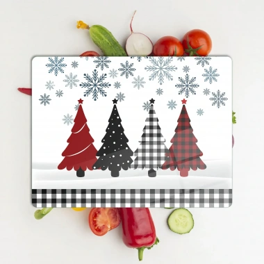 Decovetro Cam Kesme Tahtası ve Sunumluk Winter Yılbaşı Desenli 30 x 40 cm
