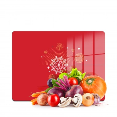 Decovetro Cam Kesme Tahtası ve Sunumluk Yeni Yılbaşı Desenli 20x30 cm