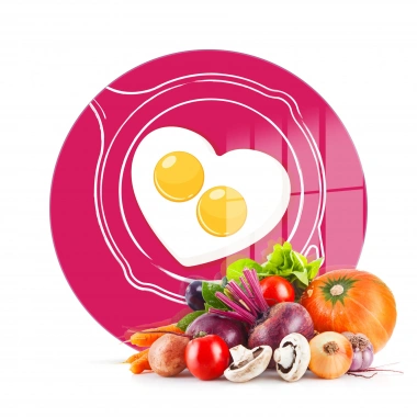 Decovetro Cam Kesme Tahtası ve Sunumluk Yuvarlak Aşk Yumurtası Desenli 30x30 Cm