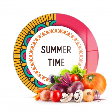 Decovetro Cam Kesme Tahtası ve Sunumluk Yuvarlak Summer Time Desenli 30x30 Cm