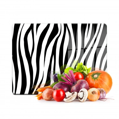 Decovetro Cam Kesme Tahtası ve Sunumluk Zebra Desenli 20x30 Cm