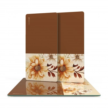 Decovetro Cam Sunum Servis Tabağı 3lü Kare Set Vintage Kahve