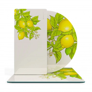 Decovetro Cam Sunum Servis Tabağı 3lü Karma Set Vintage Lemon