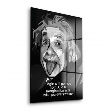 Decovetro Cam Tablo Albert Einstein Funny 30x40 cm