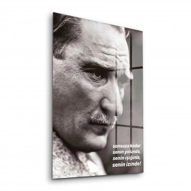 Decovetro Cam Tablo Atatürk Portresi Yazılı 30x40 cm