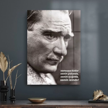 Decovetro Cam Tablo Atatürk Portresi Yazılı 50x70 cm
