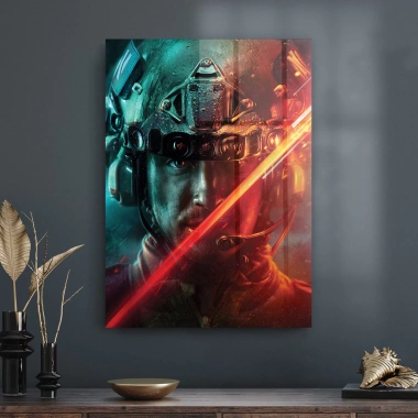 Decovetro Cam Tablo Battlefield Soldier Red 50x70 cm