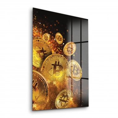 Decovetro Cam Tablo Bitcoin Gold 30x40 cm