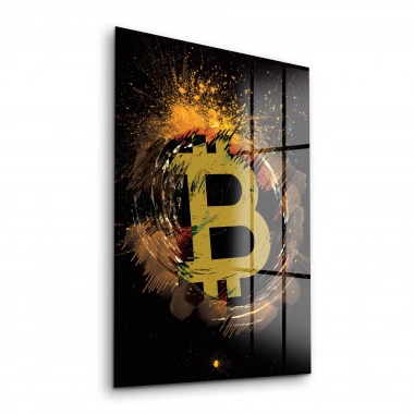 Decovetro Cam Tablo Bitcoin Temalı 30x40 cm