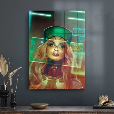 Decovetro Cam Tablo Blonde Cyberpunk Girl 50x70 cm