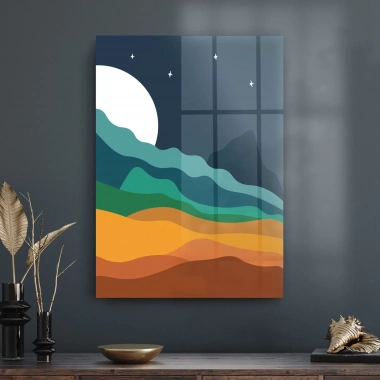 Decovetro Cam Tablo Cartoon Moon And Stars 70x100 cm