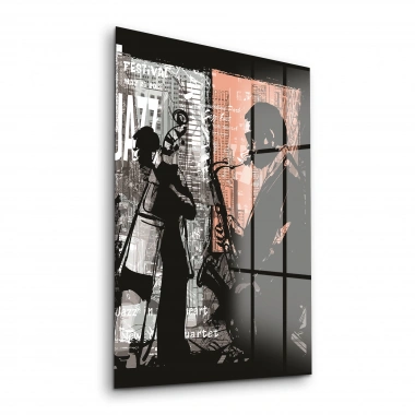 Decovetro Cam Tablo Caz Müzisyeni Temalı 30x40 cm