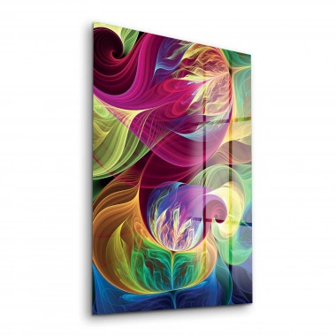 Decovetro Cam Tablo Dalgalı Karışık Çiçek Desen 30x40 cm