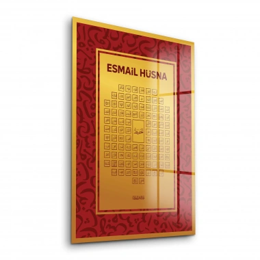 Decovetro Cam Tablo Esmaül Hüsna Dini İslami Tablo 30x40 cm