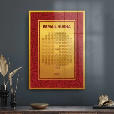 Decovetro Cam Tablo Esmaül Hüsna Dini İslami Tablo 50x70 cm