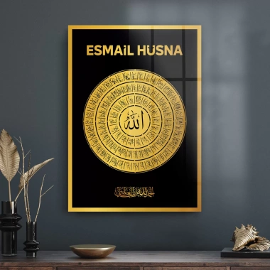 Decovetro Cam Tablo Esmaül Hüsna Dini İslami Tablo 50x70 cm