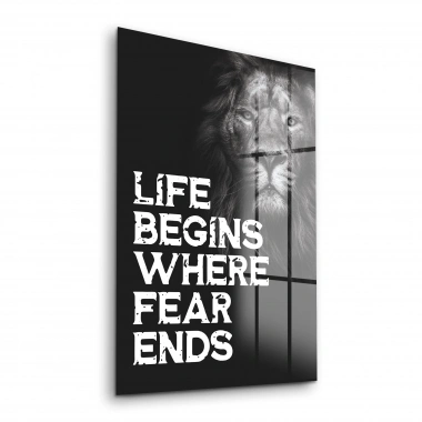 Decovetro Cam Tablo Fear Ends Motivational 30x40 cm