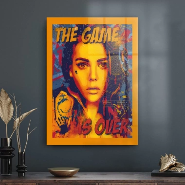 Decovetro Cam Tablo Game Over Yazılı 70x100 cm