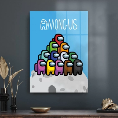 Decovetro Cam Tablo Gamer Gezegen Among Us 70x100 cm