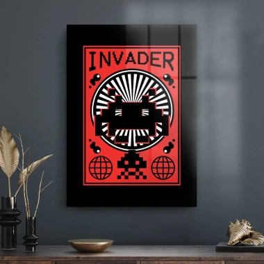 Decovetro Cam Tablo Gamer invader 50x70 cm