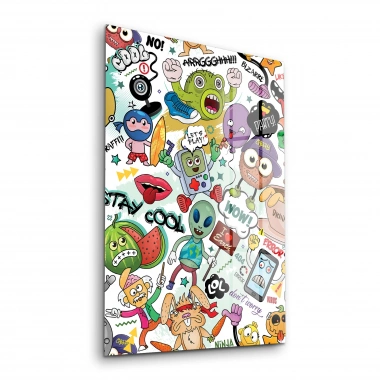 Decovetro Cam Tablo Grafiti Karakterler 30x40 cm