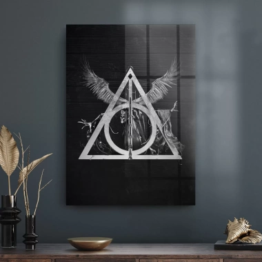 Decovetro Cam Tablo Harry Potter Ölüm Yadigarları Logo 50x70 cm