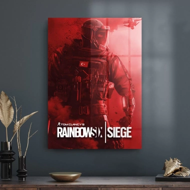 Decovetro Cam Tablo Kırmızı Rainbowsix Siege 50x70 cm