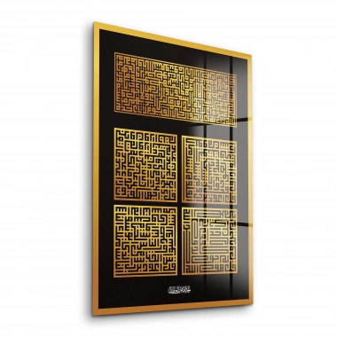 Decovetro Cam Tablo Kufi Yazılı Dini İslami Tablo 30x40 cm