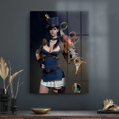 Decovetro Cam Tablo Lol Caitlyn Kiramman 50x70 cm