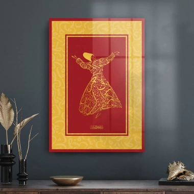 Decovetro Cam Tablo Mevlana Dini İslami Tablo 70x100 cm