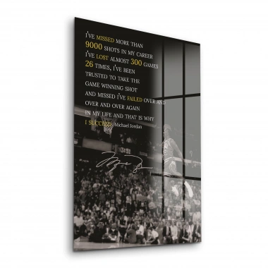 Decovetro Cam Tablo Michael Jordan Succed 30x40 cm