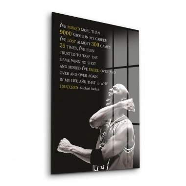 Decovetro Cam Tablo Michael Jordan Succed 30x40 cm