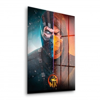 Decovetro Cam Tablo Mortal Kombat Subzero vs Scorpion Poster 30x40 cm