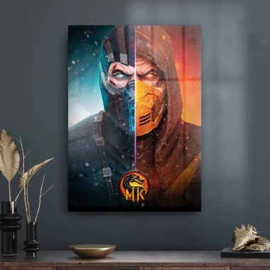 Decovetro Cam Tablo Mortal Kombat Subzero vs Scorpion Poster 50x70 cm