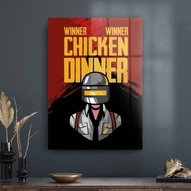 Decovetro Cam Tablo Pubg Chicken Dinner 70x100 cm