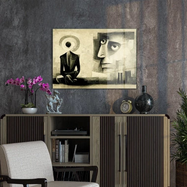 Decovetro Cam Tablo Soyut Geometrik Portre 50x70 cm