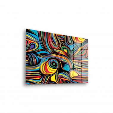 Decovetro Cam Tablo Soyut Renkli Dalgalı Backround 30x40 cm