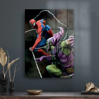 Decovetro Cam Tablo Spiderman Vs Green Goblin Web 50x70 cm