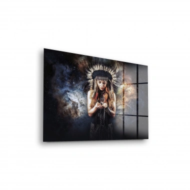 Decovetro Cam Tablo Spiritual Kızılderili Kadın 70x100 cm