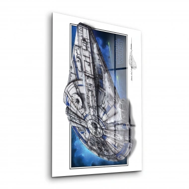 Decovetro Cam Tablo Star Wars Millennium Falcon Poster 30x40 cm